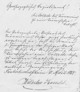 Text aus dem Protokollbuch des Turnvereins
